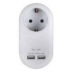 Sonora Ladegerät ohne Kabel mit 2 USB-A Anschlüsse Weißs (PAW100-2USB24)