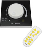 GloboStar Drahtlos Dimmer mit Fernbedienung Wandmontierter Dimmer Drehknopf 220 Volt 200 Watt Phasenabschnitt Schwarz 50050