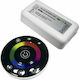 GloboStar Ασύρματο RGB Controller Αφής RF με Τηλεχειριστήριο 2.4G Round 12-24 Volt DC Μαύρο 77445