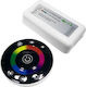 GloboStar Drahtlos RGB Controller Berührung RF (Request for) - Anfrage für mit Fernbedienung 2.4G Runde 12-24 Volt Gleichstrom Schwarz 77445