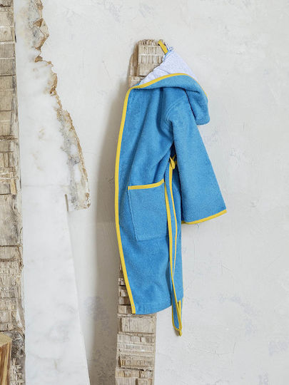 Nima Kids Hooded Bathrobe Fleeky 8 Blue