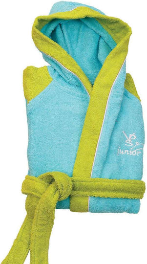 Viopros Kids Bathrobe Turquoise-Green with Hood