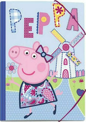 Luna Folder with Rubber Band for Paper A4 Blue Peppa Pig