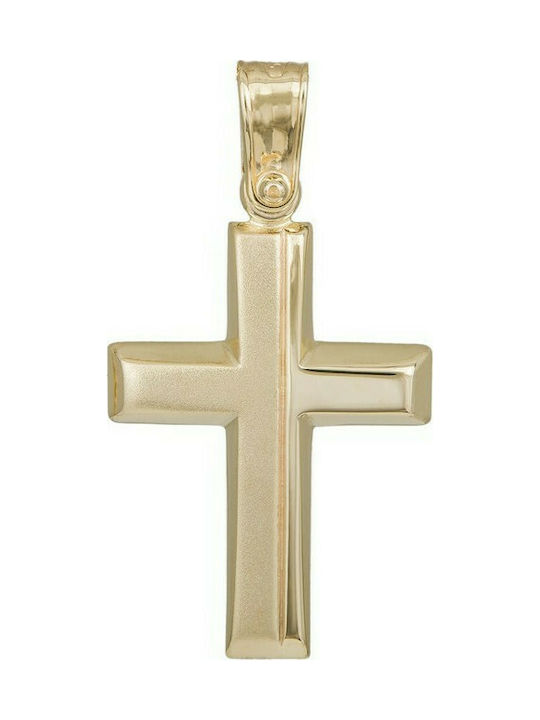 Σταυροί Βάπτισης - Αρραβώνα Χειροποίητος σταυρός 9 καρατίων σε λουστρέ ματ 036155 036155 Ανδρικό Χρυσός 9 Καράτια