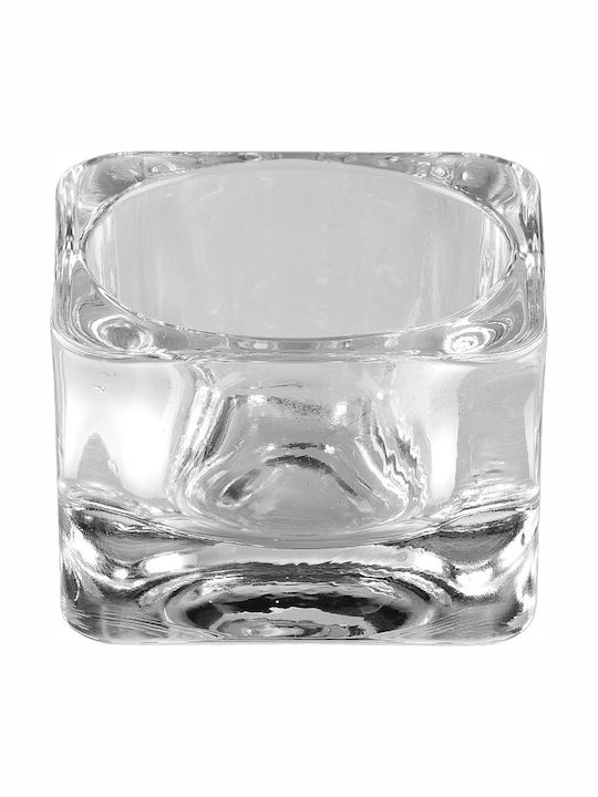 Uniglass Kerzenhalter geeignet für Teelichter Glas in Transparent Farbe 5x5x3.5cm 1Stück
