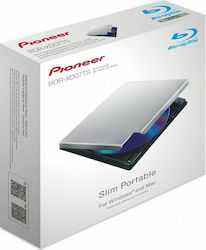 Pioneer BDR-XD07B Εξωτερικός Οδηγός Εγγραφής/Ανάγνωσης Blu-Ray/DVD/CD για Desktop / Laptop Ασημί