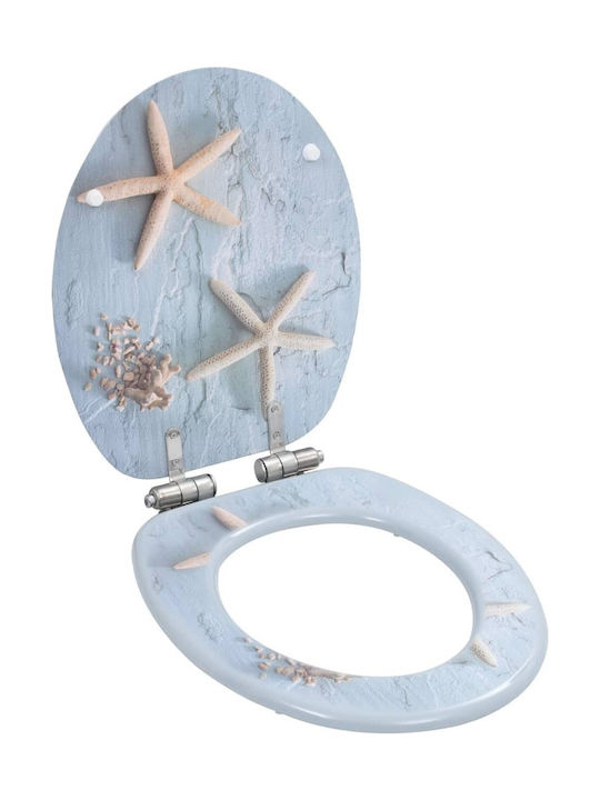 vidaXL Wooden Soft Close Toilet Seat Starfish 4...