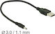 DeLock USB 2.0 Cable USB-A male - DC Μαύρο 0.27m (83793)