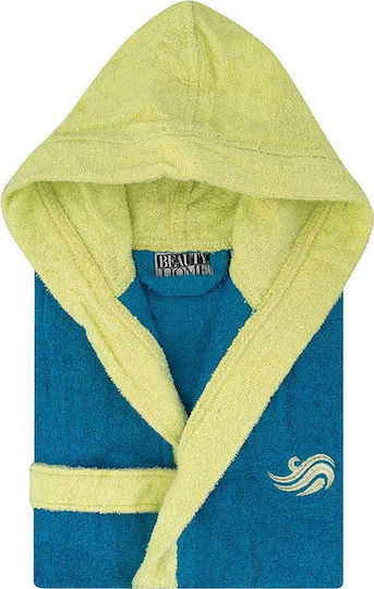 Beauty Home Kids Hooded Bathrobe 3006 Turquoise
