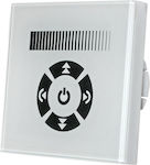Adeleq Dimmer Cu ecran tactil Montat pe perete Încastrat pentru benzi monocrome 12V 96W și 24VDC 192W cu panou frontal din sticlă albă 30-3380