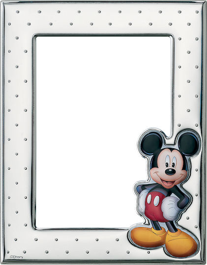 Disney Mickey Mouse Bilderrahmen für Kinder Silber Im Silberfarben 9x13cm