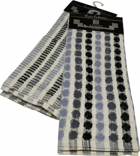 Le Blanc Luxury Ποτηρόπανο από 100% Βαμβάκι Grey 45x65cm 2τμχ