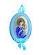Prince Silvero Heilige Ikone Kinder Amulett mit der Jungfrau Maria Blue aus Silber MA-D510-CC