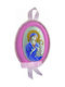 Prince Silvero Icoane Talisman pentru copii cu Fecioara Maria Pink din Argint MA-D510-RC