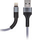 Maxlife Fast Reinforced Braided USB-A la Cablu Lightning Gri 1m (MXUC-01L)