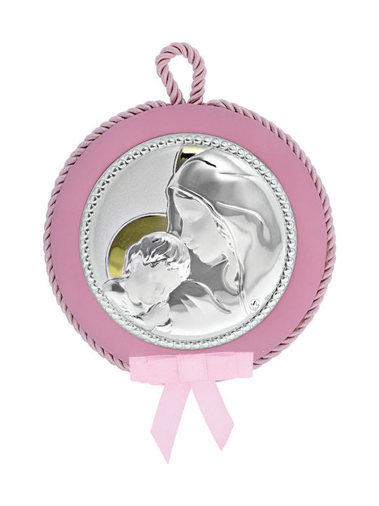 Prince Silvero Divine Infant Saint Icon Kids Talisman with the Virgin Mary made of Silver MA-DM606-LR
