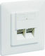 Goobay Double Network Socket RJ45 Cat6 White 68246