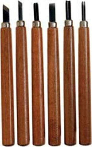 PG Meißel mit Gerade / Hohle / Skewed Klinge mit Hölzernes Griff Set 6Stück
