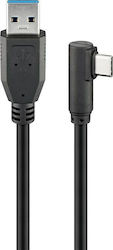 Goobay Angle (90°) / Regular USB 3.0 Cable USB-C male - USB-A male Μαύρο 3m (66504)