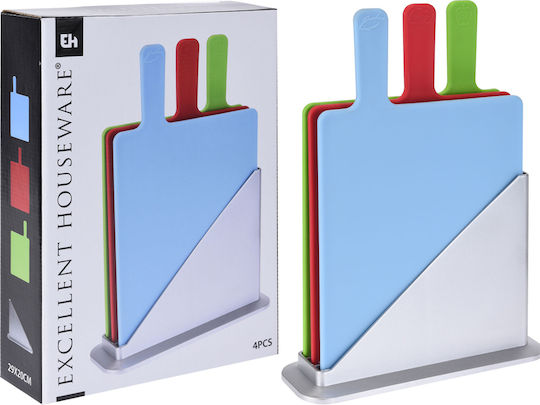 Excellent Houseware Σετ Επιφάνεια Κοπής Πλαστική Πολύχρωμη 4τμχ