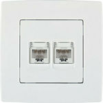 Elmark City Double Network Socket RJ45 Cat5 White 190711