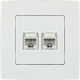 Elmark City Double Network Socket RJ45 Cat5 White 190711