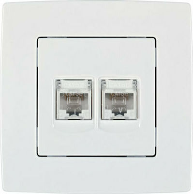 Elmark City Double Network Socket RJ45 Cat5 White 190711