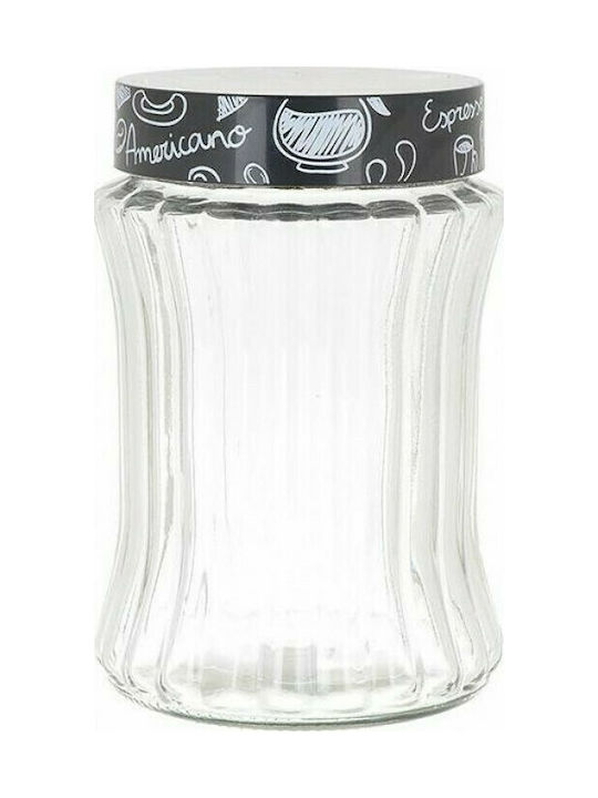 Inart Vaza Uz General cu capac Sticlă Transparent 1250ml