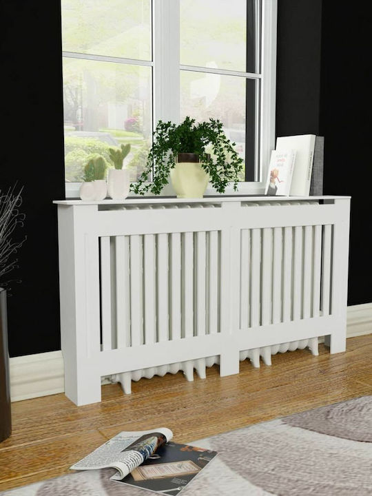 vidaXL Калориферен Капак От MDF Бял 152x19x81см