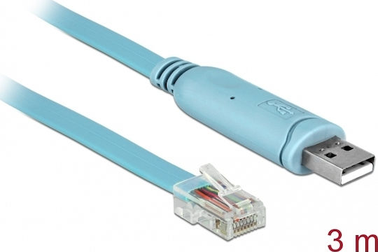 DeLock USB 2.0 Cable USB-A male - RJ45 Μπλε 3m (63289)