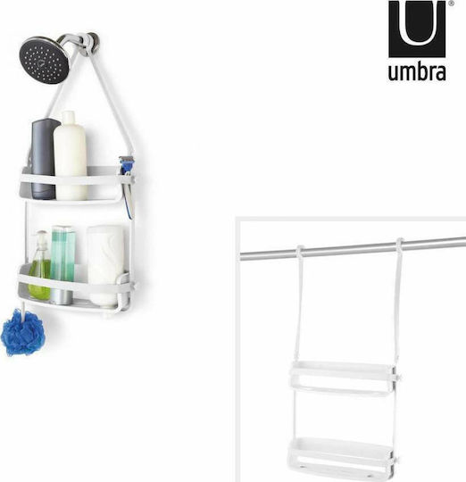 Umbra Wall Mounted Bathroom Shelf Plastic with 2 Shelves 31.8x9.5x64.8cm White