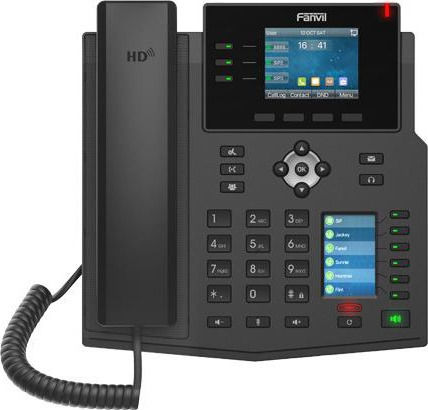 Fanvil X4U Verkabelt IP-Telefon mit 12 Linien in Schwarz