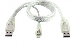 18111 USB 2.0 USB-A male σε USB-A male / micro USB-B male Λευκό 0.3m