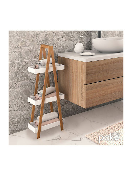 Bookcase Nancy Natural White 30x18x82cm