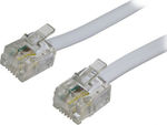 Powertech Flat Cablu Telefon RJ11 6P4C 2m Gri (CAB-T002)
