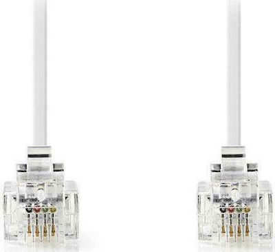 Nedis Flat Telephone Cable RJ11 6P4C 5m White (TCGP90200WT50)