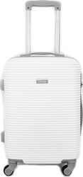 Playbags Cabin Travel Suitcase Hard White with 4 Wheels Height 55cm.