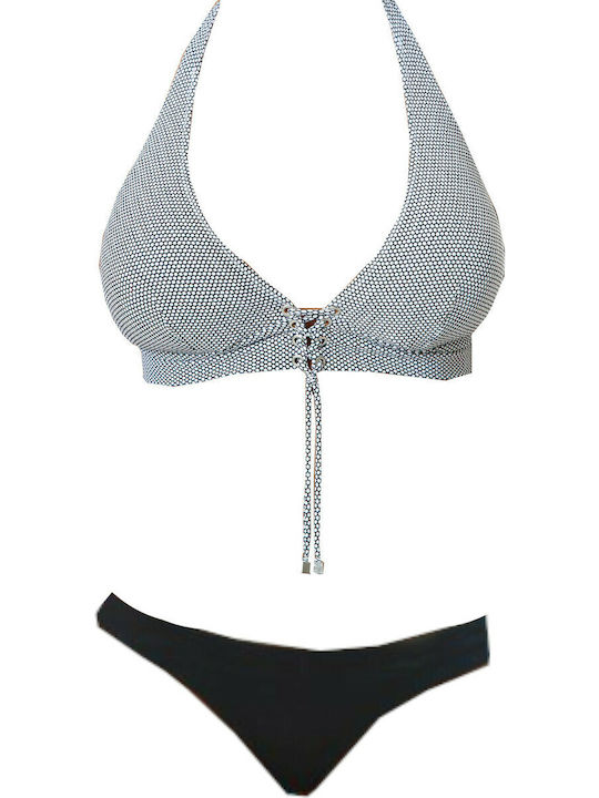 Set Bikini Τριγωνάκι Πουά White/Black