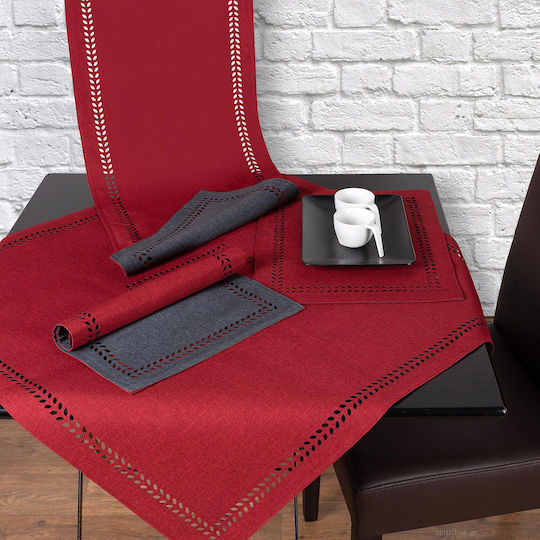 Silk Fashion BG18 Σουπλά Υφασμάτινο Red-Anthracite 45x35cm Silk Fashion BG18 Σουπλά Υφασμάτινο Red-Anthracite 45x35cm