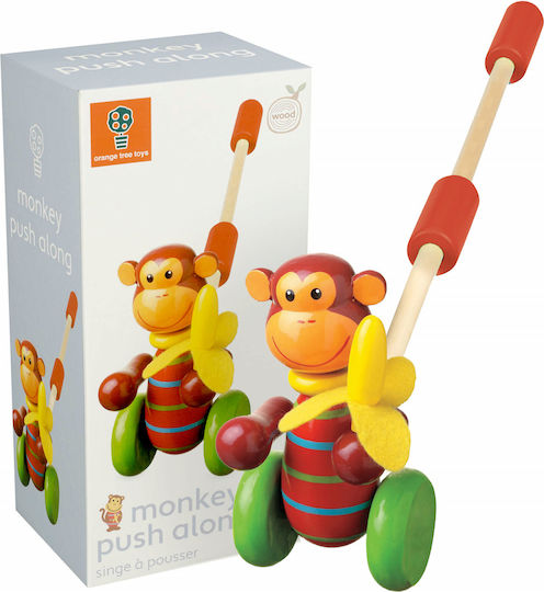 Orange Tree Toys Συρόμενο Παιχνίδι Push Along Monkey