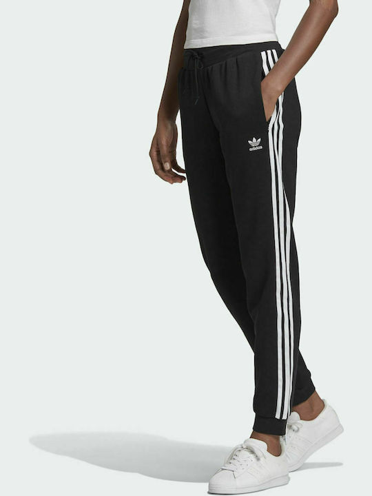 Adidas Slim Ψηλόμεσο Παντελόνι Γυναικείας Φόρμας με Λάστιχο Μαύρο