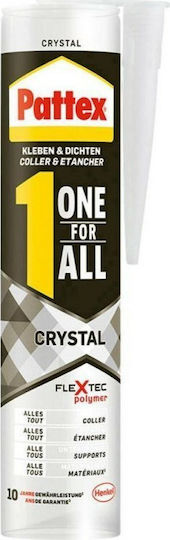 Pattex Crystal One For All Ακρυλική Σιλικόνη Ξύλου Διάφανη 290ml