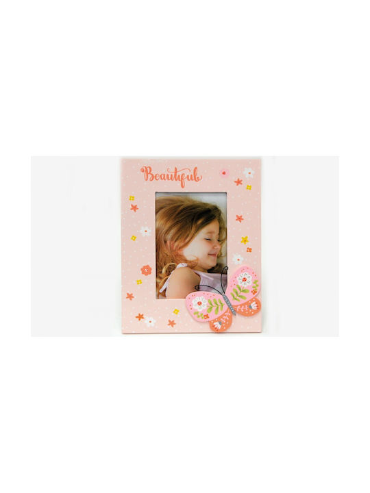 Paperpack Net Πεταλούδα Παιδική Κορνίζα Πλαστική Ροζ 10x15cm