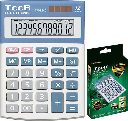 TooR Toor TR-2245 Taschenrechner 12 Ziffern in Blau Farbe 1Stück