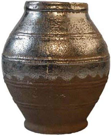 MSA Διακοσμητικό Βάζο Πέτρινο Ασημί Φ27.5xΥ30cm