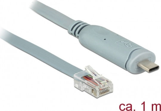 DeLock USB 2.0 Kabel USB-C männlich - RS-232 Gray 1m (89893)