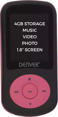 Denver MPG-4094NRC MP4 Player (4GB) with LCD 1.8" Display Pink