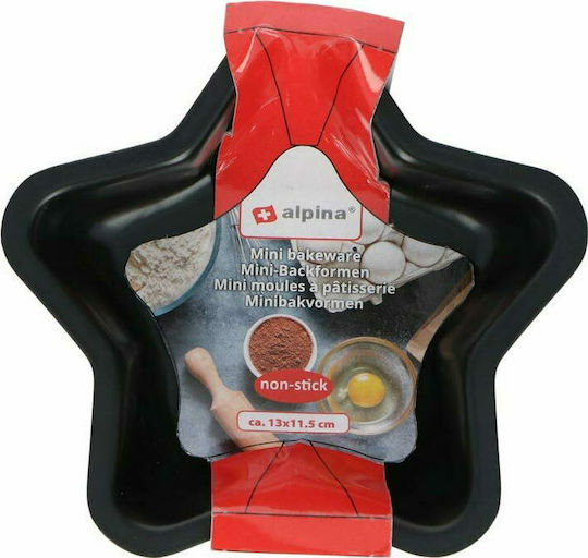 Alpina Appliances Non-stick Aluminum Cake Baking Pan Mini Star Black Star color