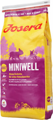 Josera Adult Miniwell 0.9kg Trockenfutter ohne Gluten für erwachsene Hunde kleiner Rassen mit Mais, Geflügel und Reis