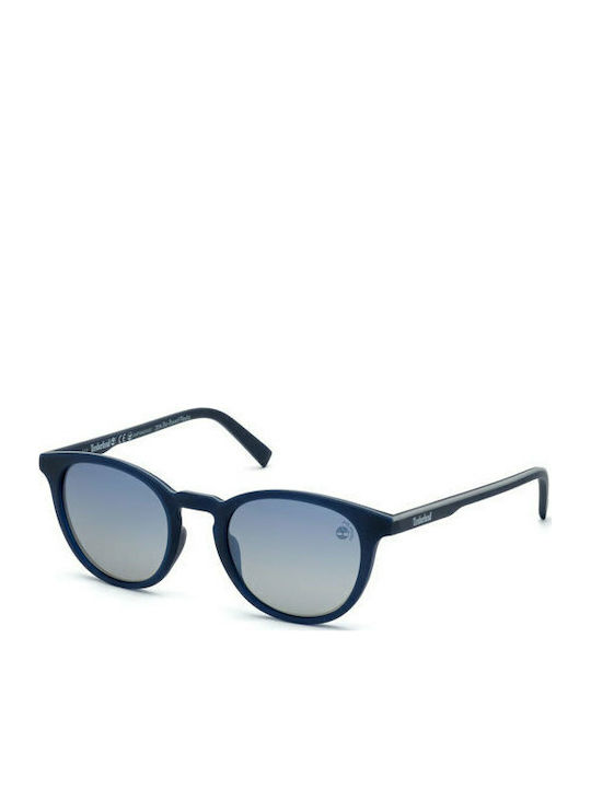 Timberland Men's Sunglasses with Navy Blue Plastic Frame and Polarized Lens TB9197 91D